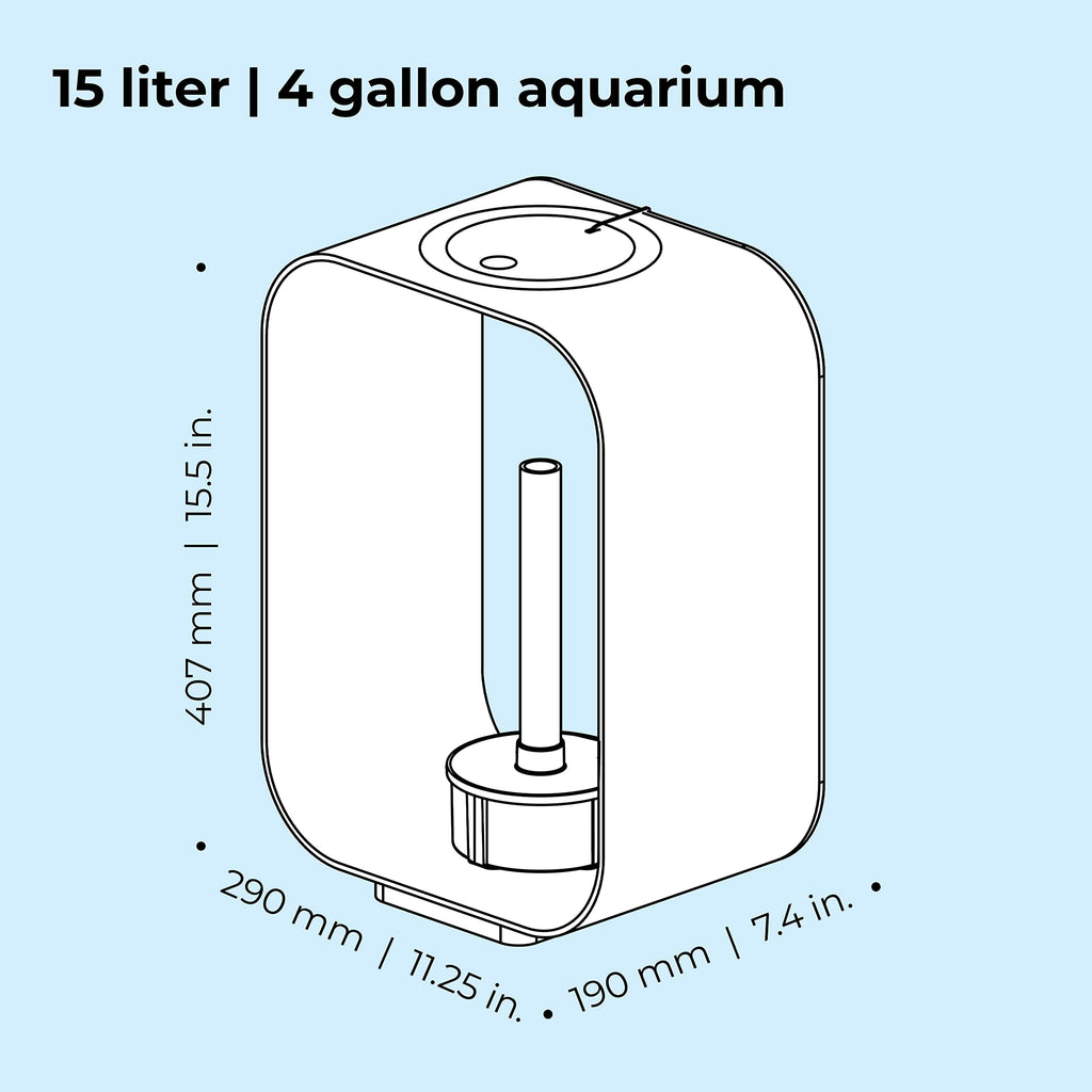 15 Acrylic 4-Gallon Aquarium with LED Lights D461161