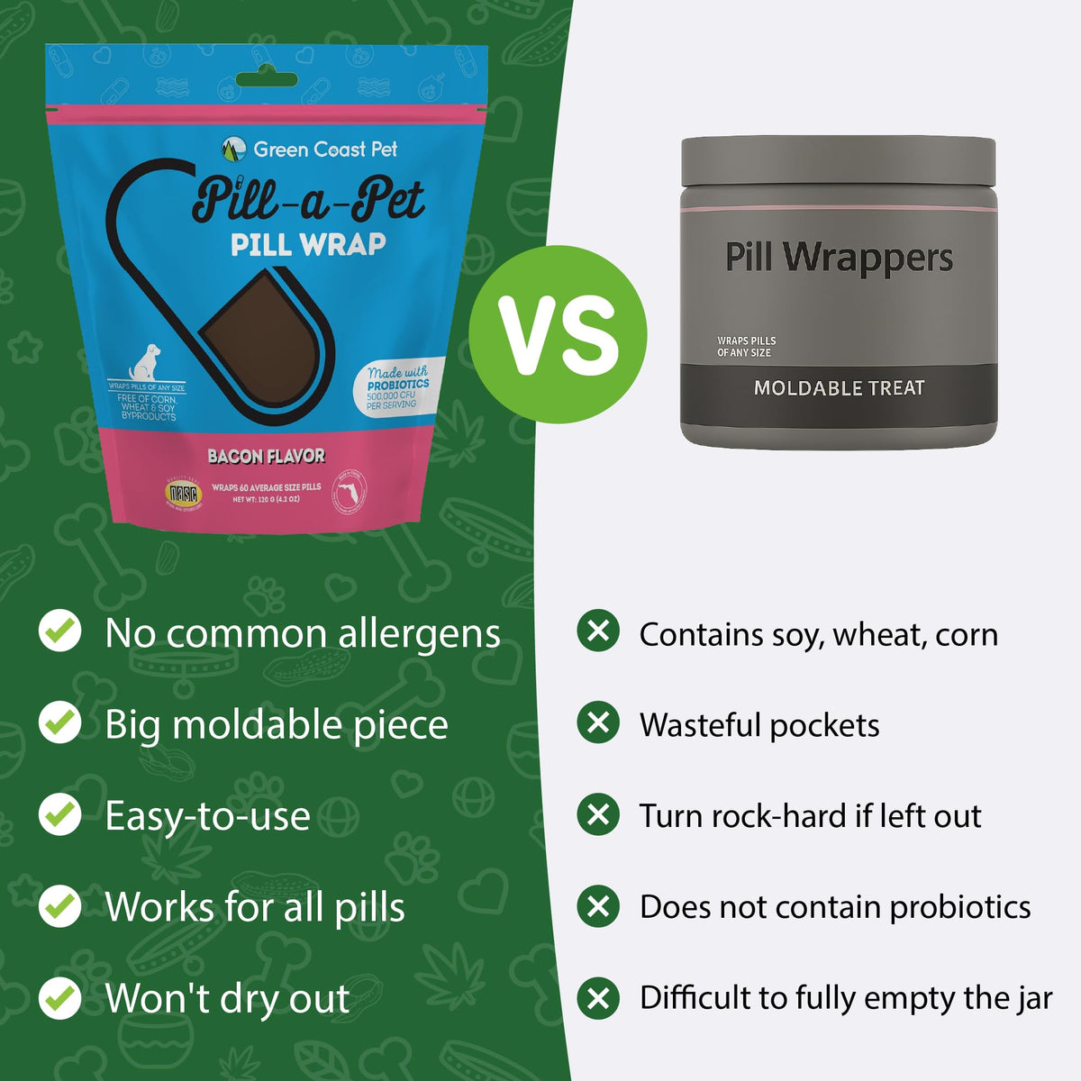 Bacon Flavor Dog Pill Wrap V2681