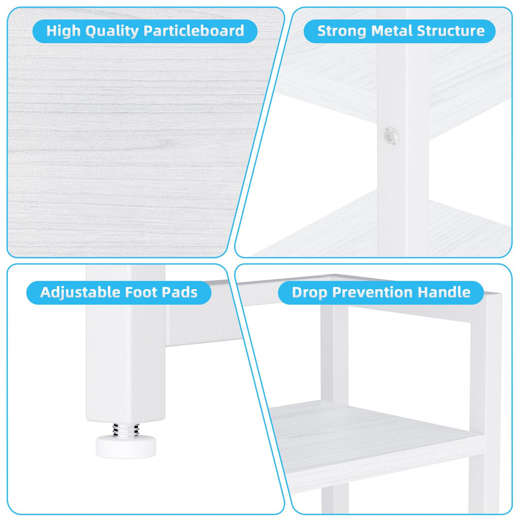 White Wood Desk Shelf with Drawer C450