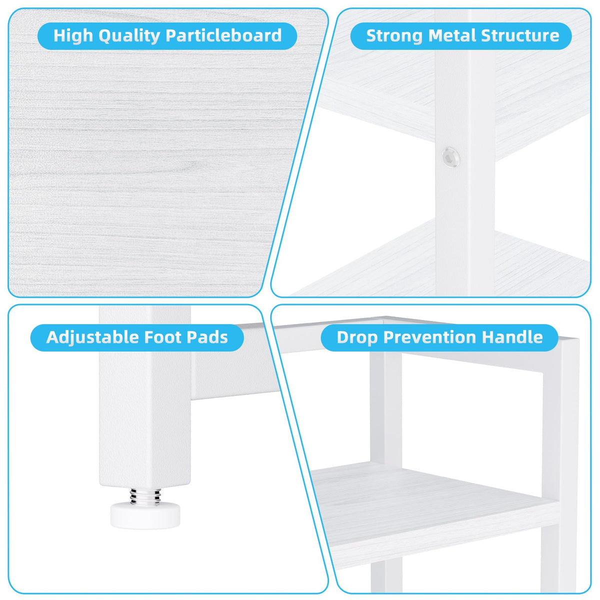 White Wood Desk Shelf with Drawer C450