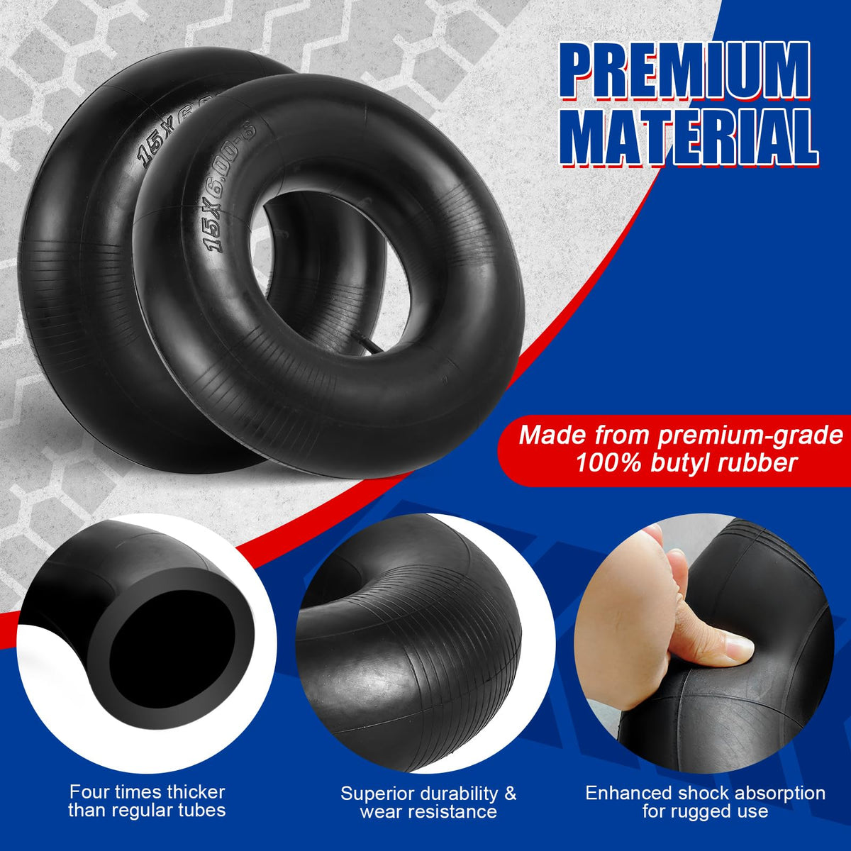 2 Pack 15 x 6.00-6 Inner Tubes Set J942886