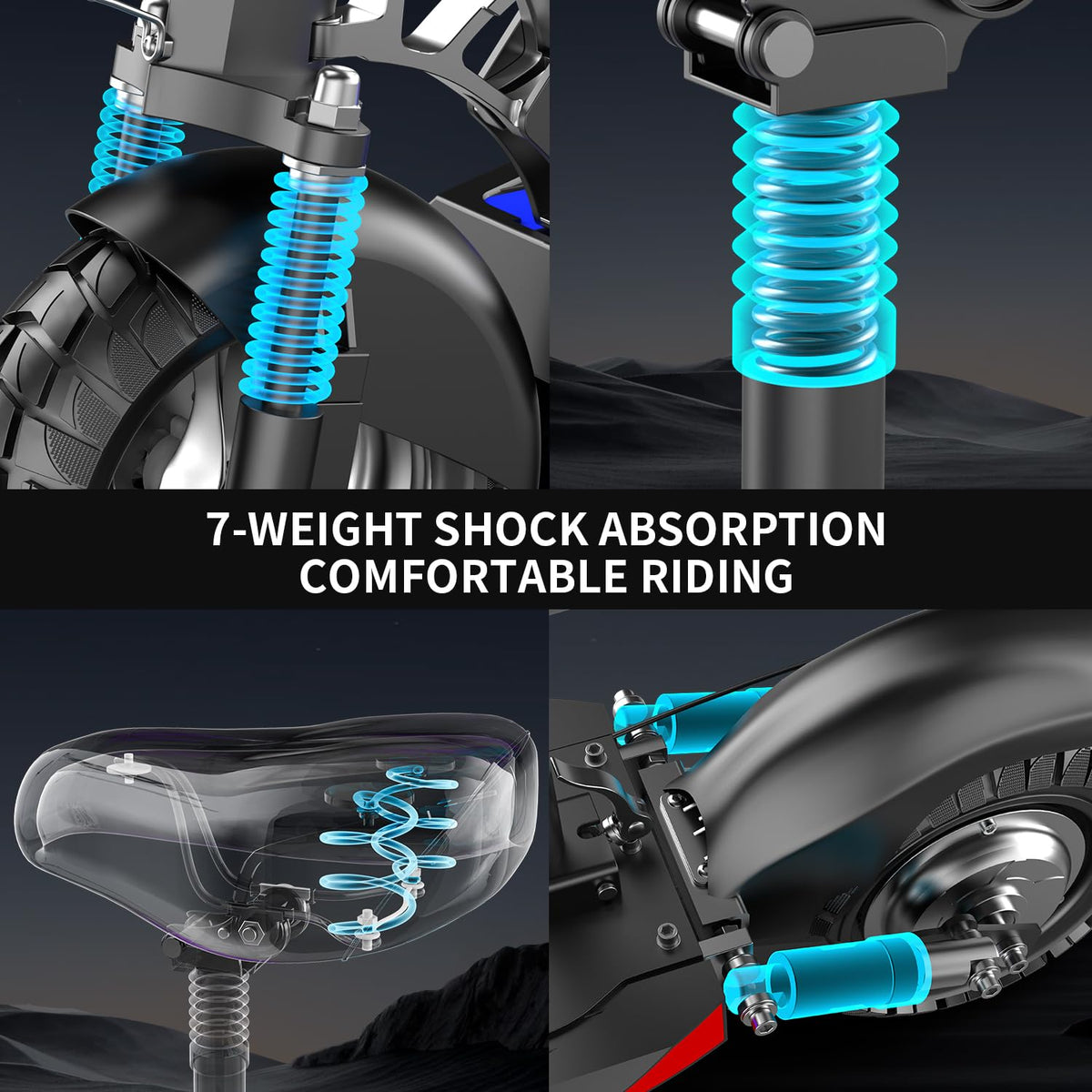 800W 45 Mile Range 25 Mph Foldable Electric Scooter with Seat F4338