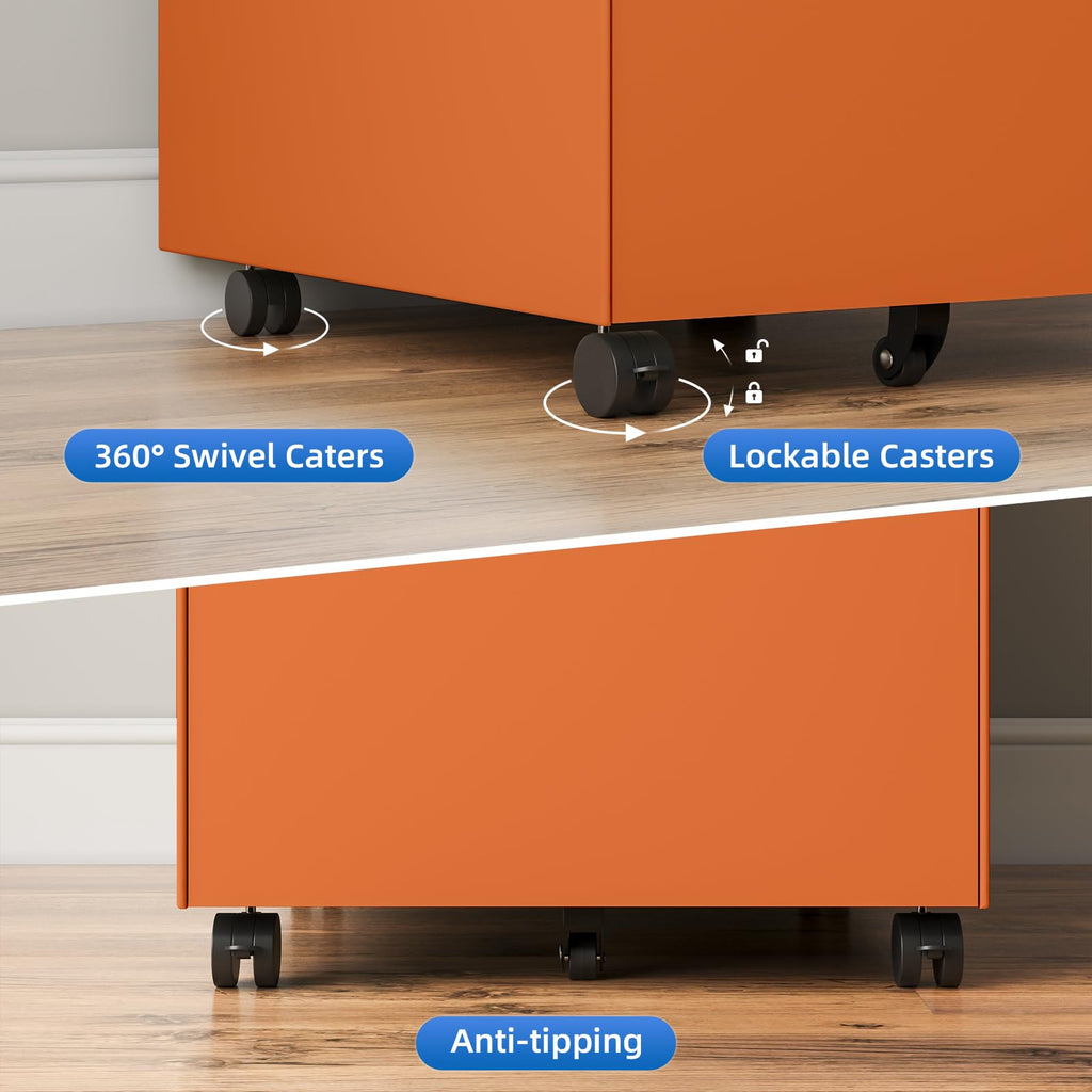 3 Drawer Metal Rolling File Cabinet A861271