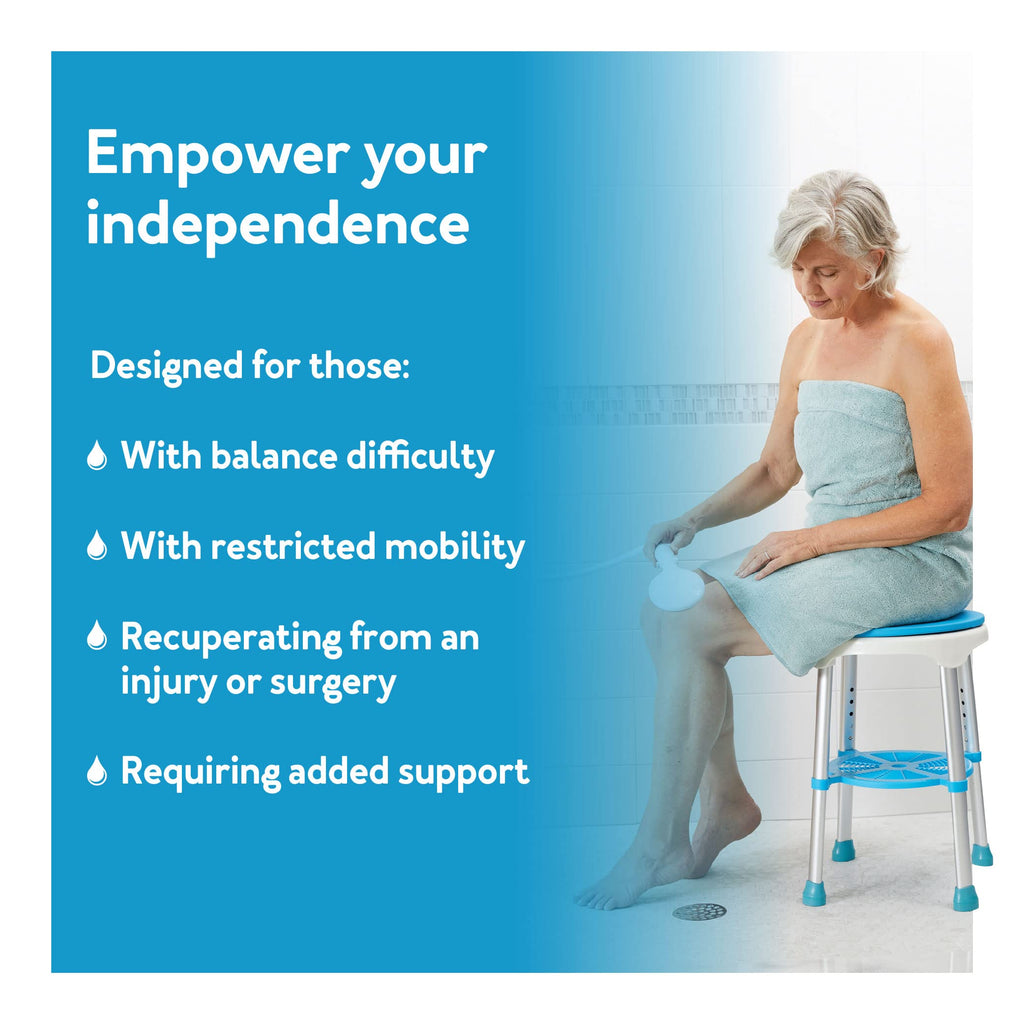 Adjustable Rotating Bath and Shower Stool with Storage Tray C61294