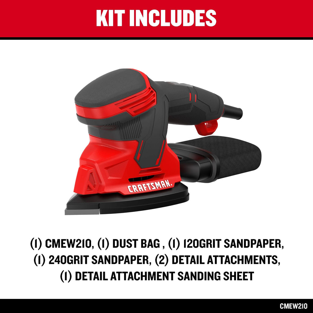 Corded Detail Sander with 2 Attachments and Dust Bag R133890