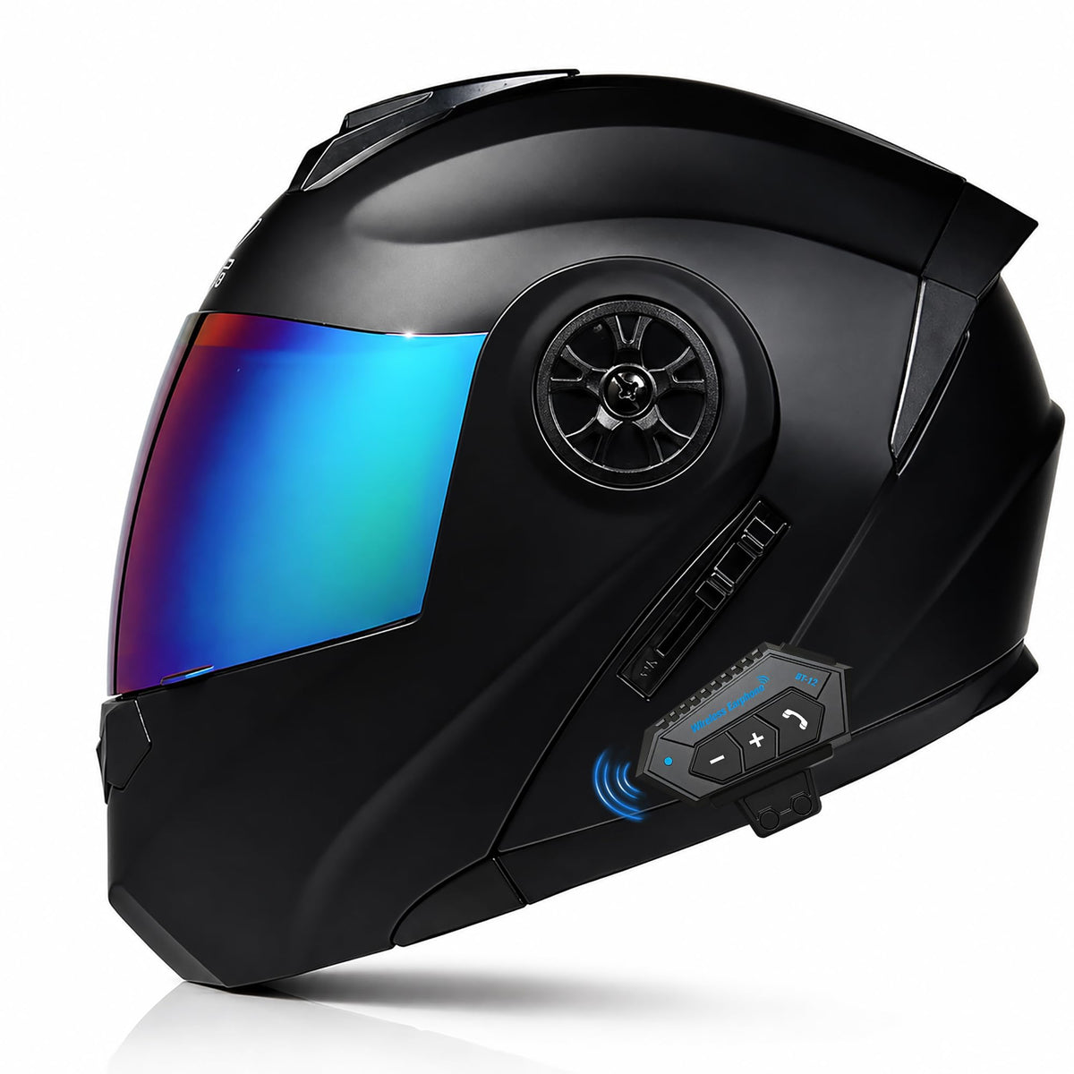 Bluetooth Modular Motorcycle Helmet DOT/ECE Approved Full Face Flip up Anti-Fog Double Visor Built-in Dual Speaker with Microphone C800