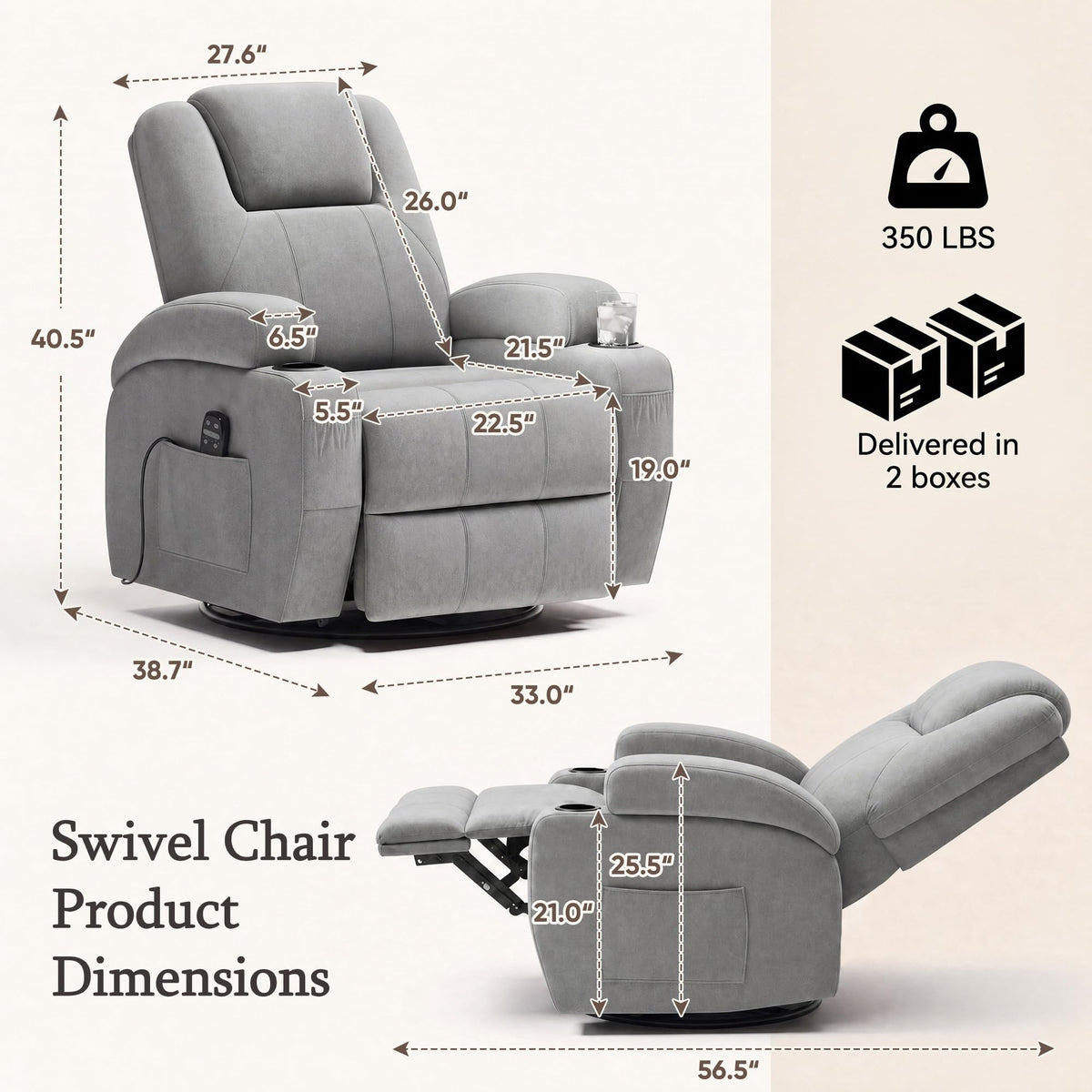 Rocking Recliner Chair with Massage J53723