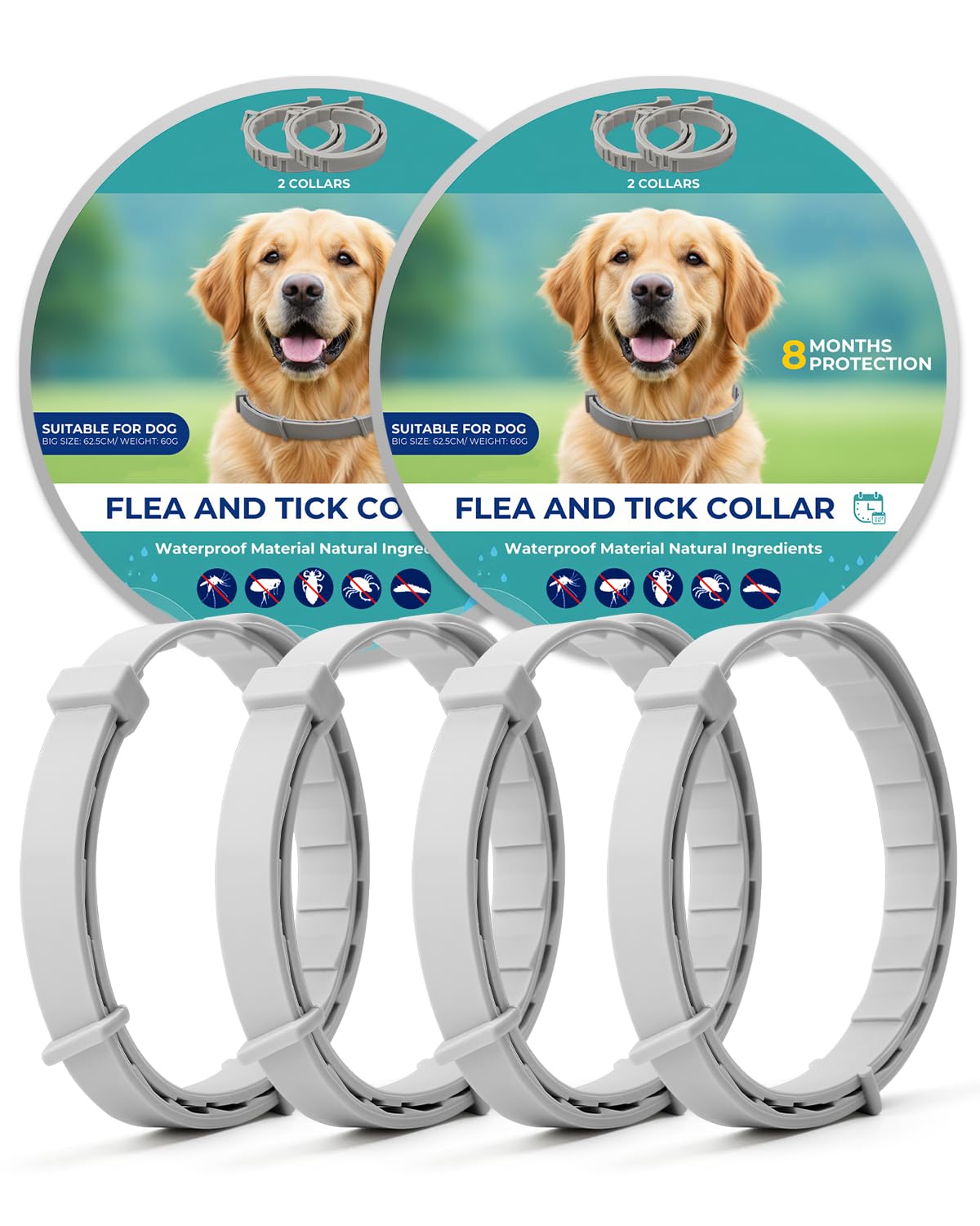 4 Pack Flea and Tick Collar for Small Dogs Under 18 lbs O872