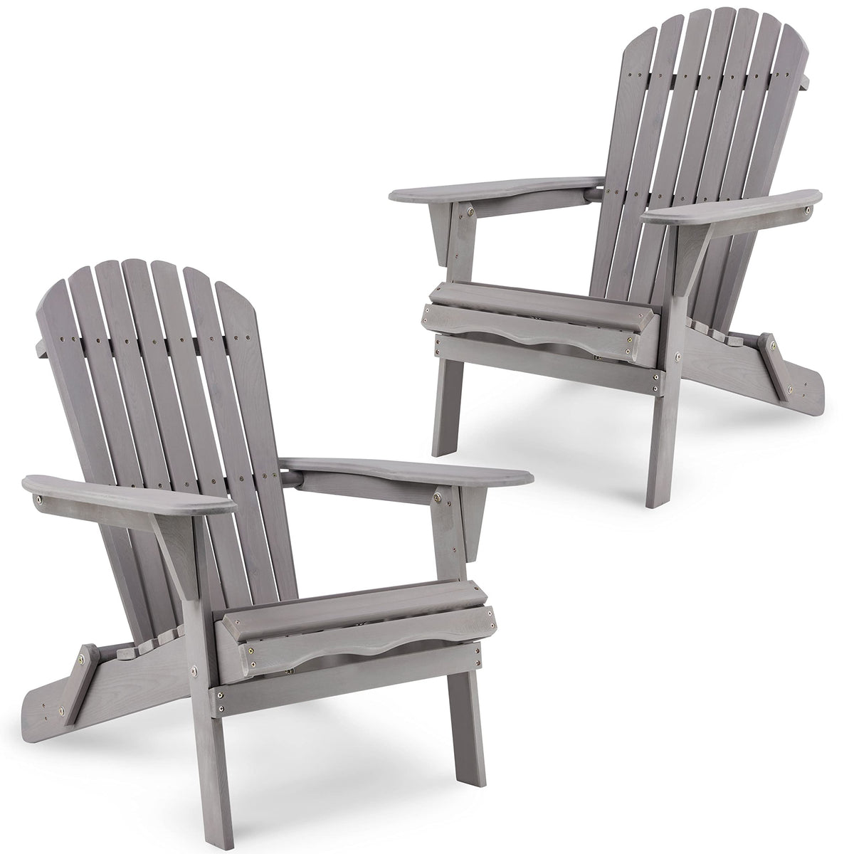 Wooden Folding Adirondack Chairs Set of 2 Solid Cedar U5000