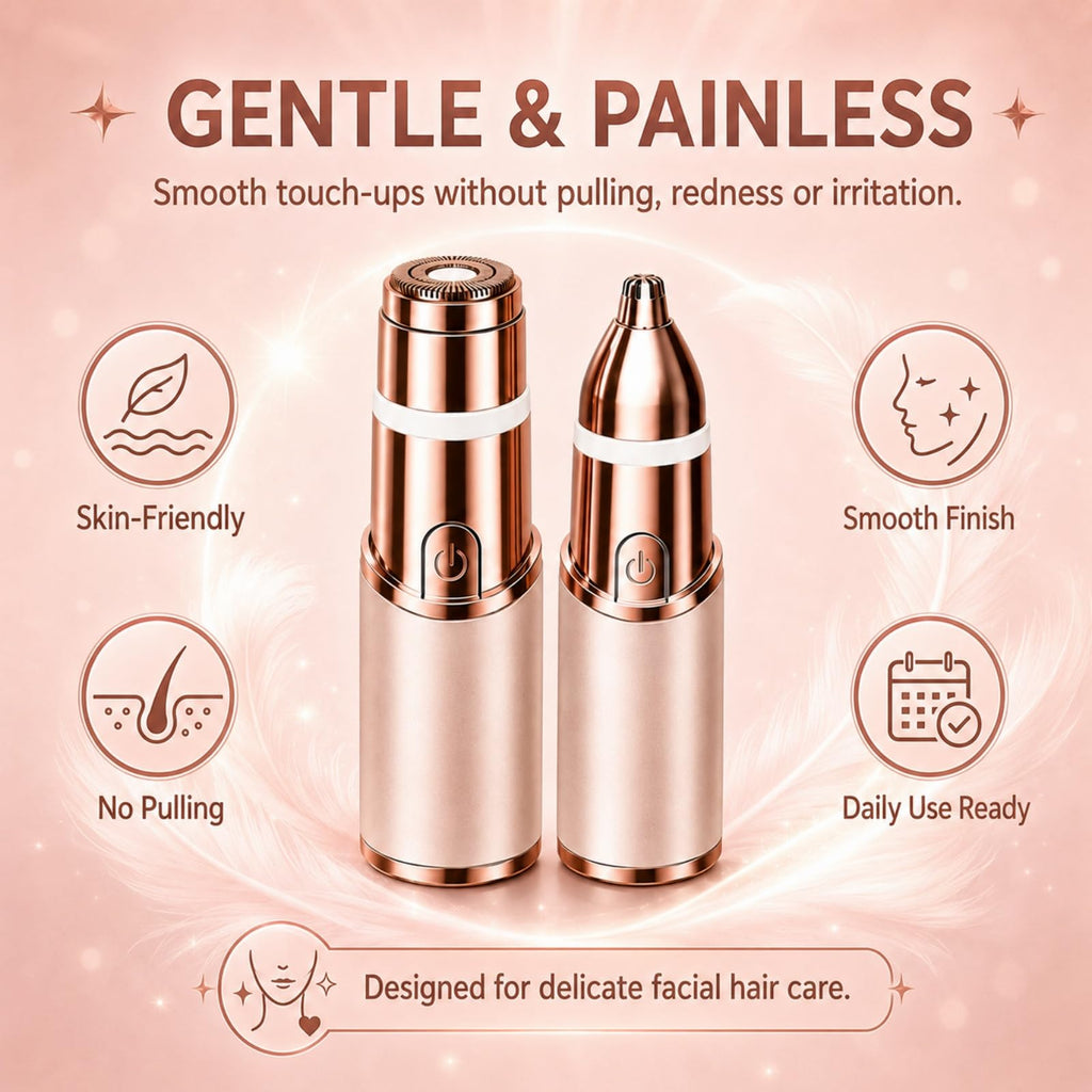 2-in-1 Facial Hair Remover & Eyebrow Trimmer with LED Light S904556
