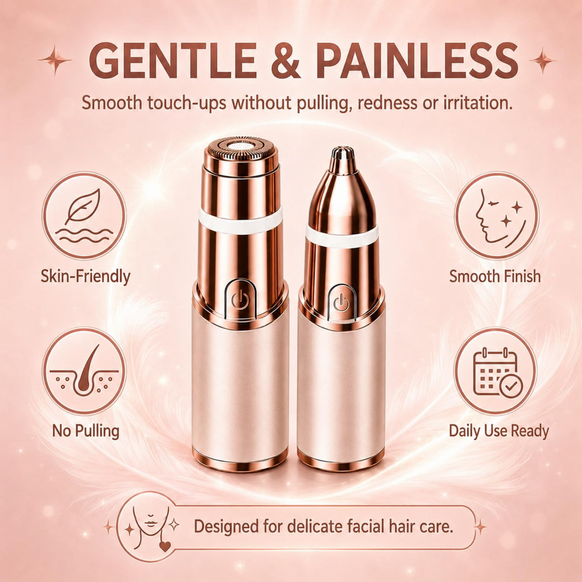 2-in-1 Facial Hair Remover & Eyebrow Trimmer with LED Light S904556