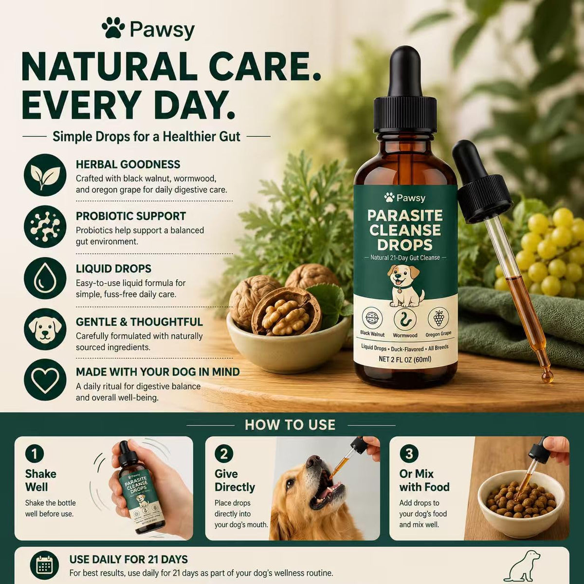 Herbal Digestive Support Liquid for Dogs 2 Fl Oz A761114