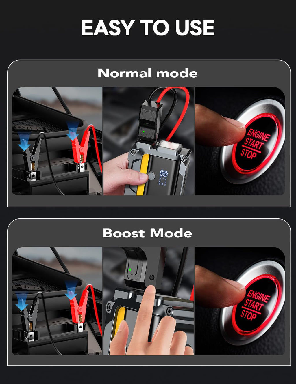 12V Portable Jump Starter with Jumper Cables P65521