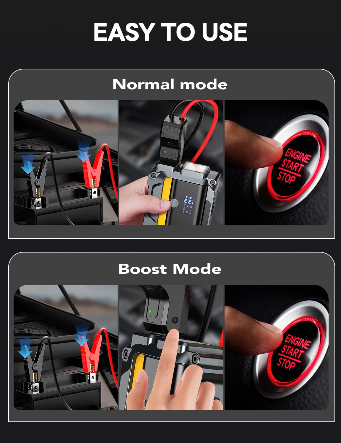 12V Portable Jump Starter with Jumper Cables P65521