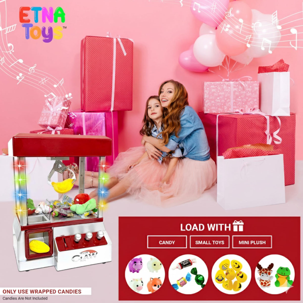 Electronic Arcade Claw Machine with LED Lights and Sound H6188