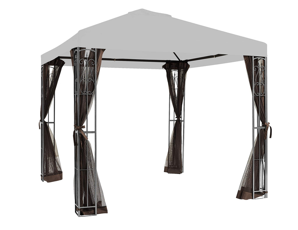8' x 8' Brown Gazebo Replacement Mosquito Netting J6629