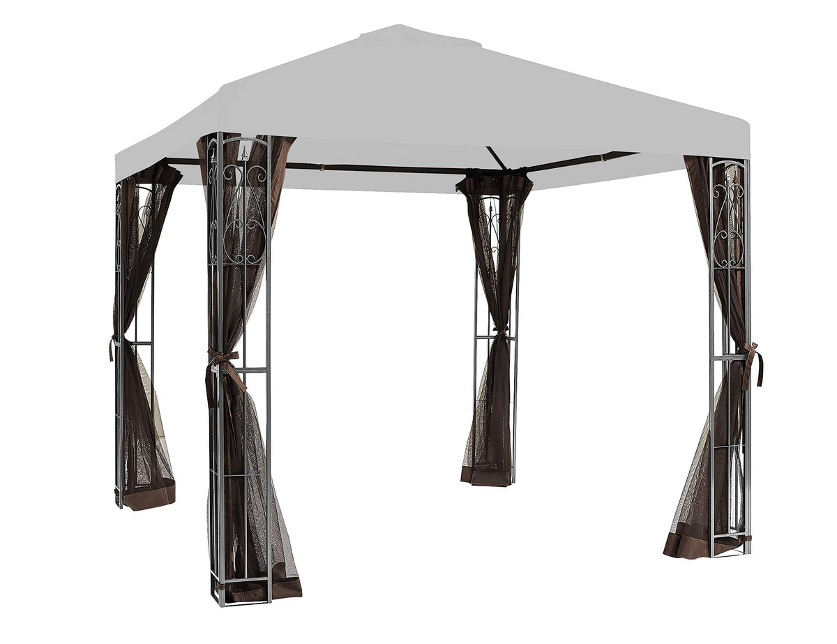 8' x 8' Brown Gazebo Replacement Mosquito Netting J6629