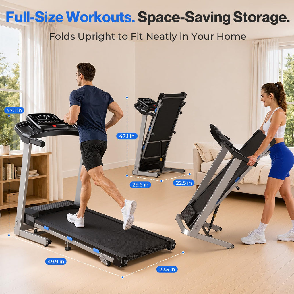 Foldable Treadmill with 10% Incline 400 LBS Capacity D86538