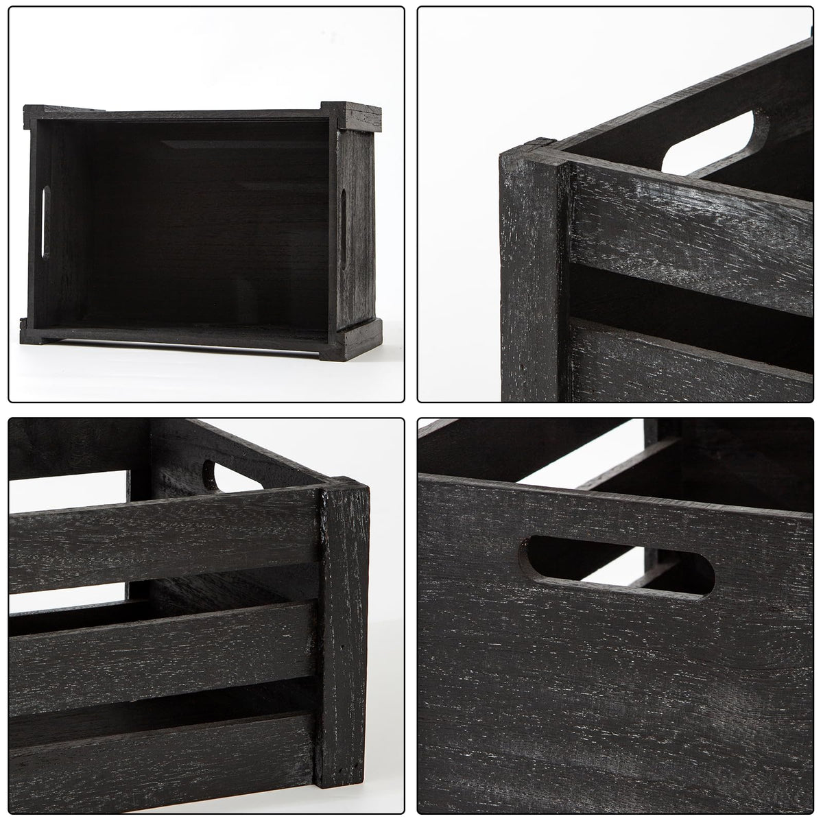 Set of 3 Nesting Wooden Crates with Handles C343520