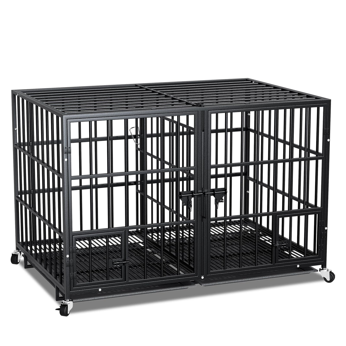 42 Inch Heavy Duty Metal Dog Crate with Divider J353966