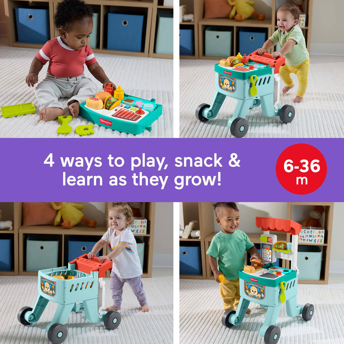 Baby Learning Toy 4-in-1 Walker with 14 Pieces Q285