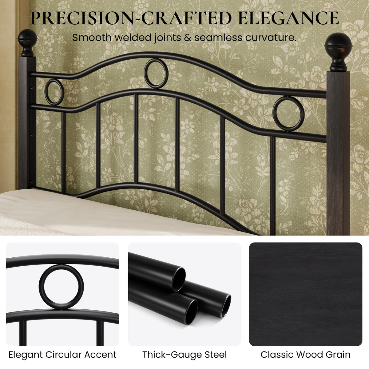 Full Size Black Metal Bed Frame Z721380