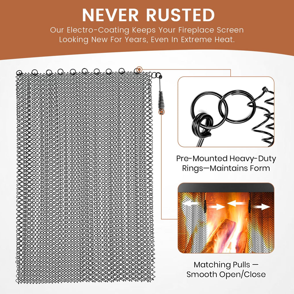 26x24 Inch 2 Pcs Fireplace Screen Mesh L889494