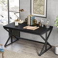 Black 47 Inch Wooden Metal Office Desk R232722