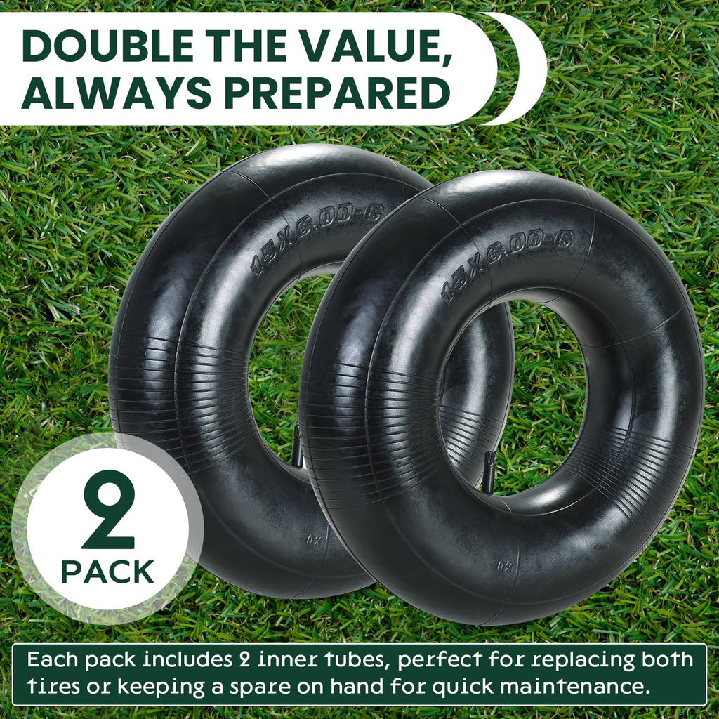 2 Pack 15 x 6.00-6" Inner Tubes with TR-13 Valve Stem A9317