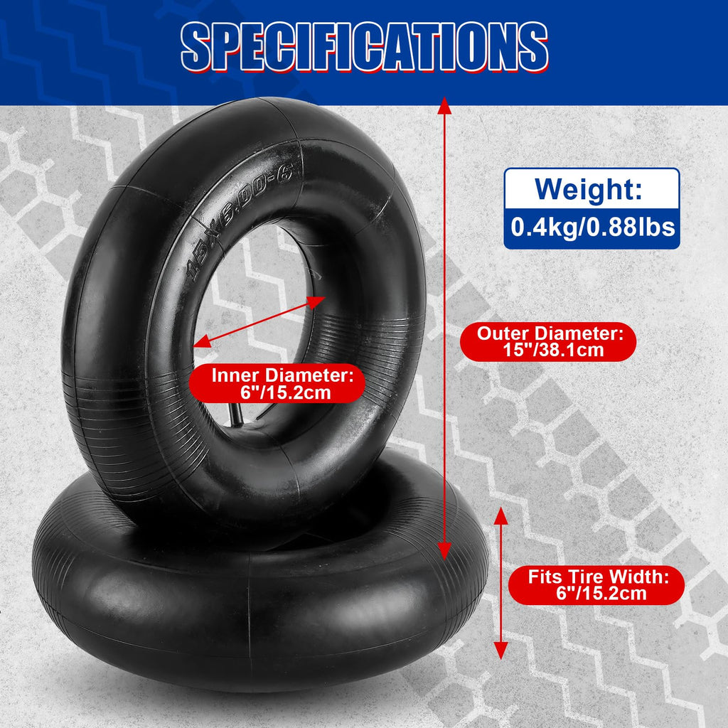 2 Pack 15 x 6.00-6 Inner Tubes Set J942886