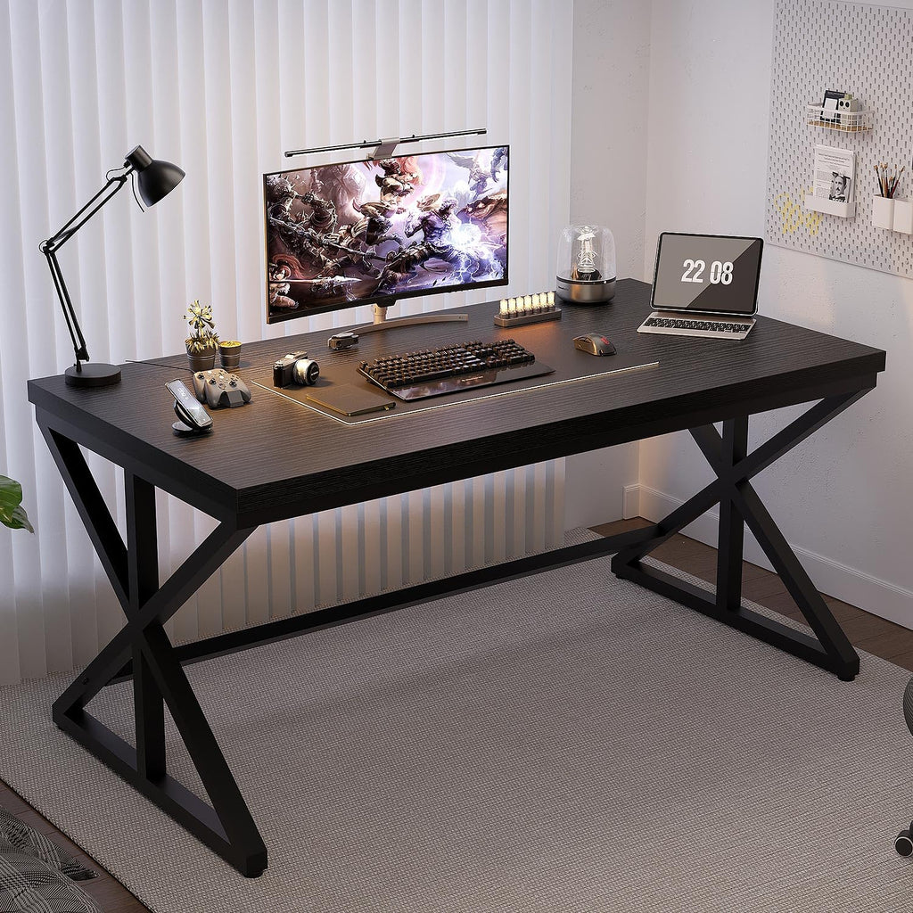 Black 47 Inch Wooden Metal Office Desk R232722