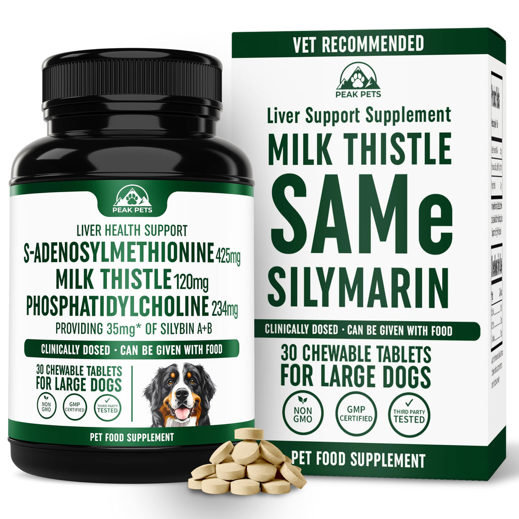 Liver Support Supplement for Large Dogs with Milk Thistle - 30 Chewable Tablets N86587