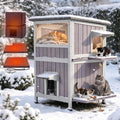 2-Story Heated Waterproof Cat House R745256