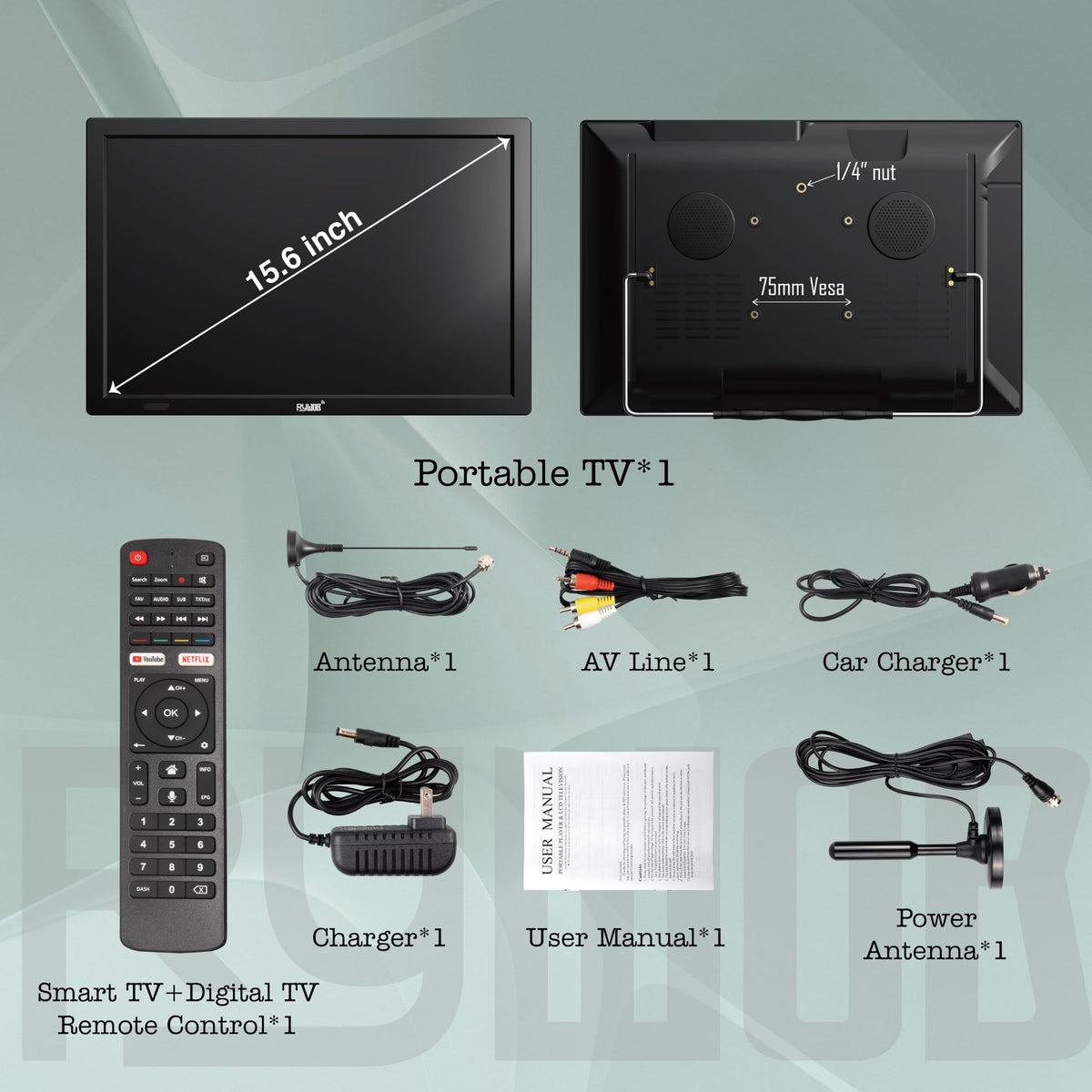 15.6" Rechargeable Battery TV Q73527