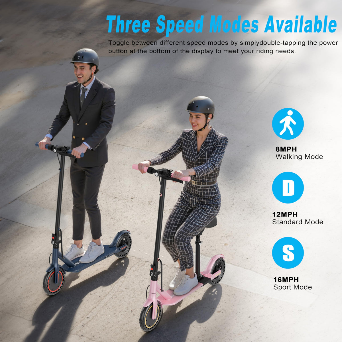 Foldable Pink Electric Scooter with Seat P1035
