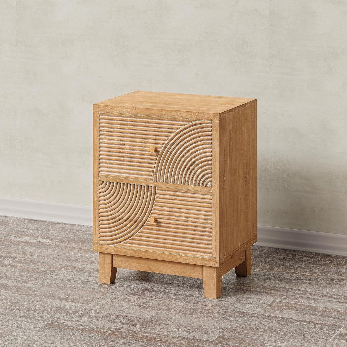 2 Drawer Wood Nightstand C3645