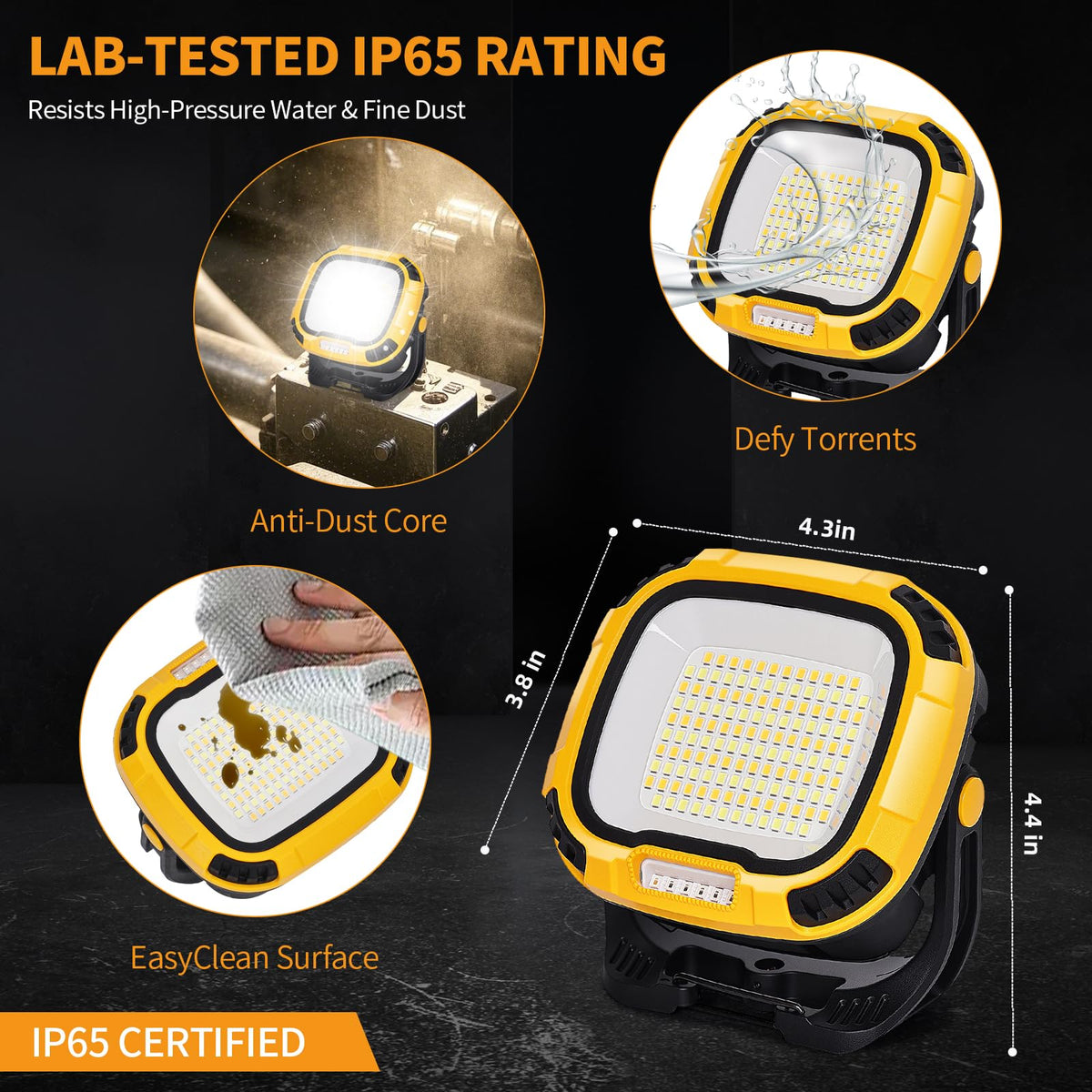 6000mAh Magnetic Rechargeable Work Light 4000 Lumen IP65 H50823