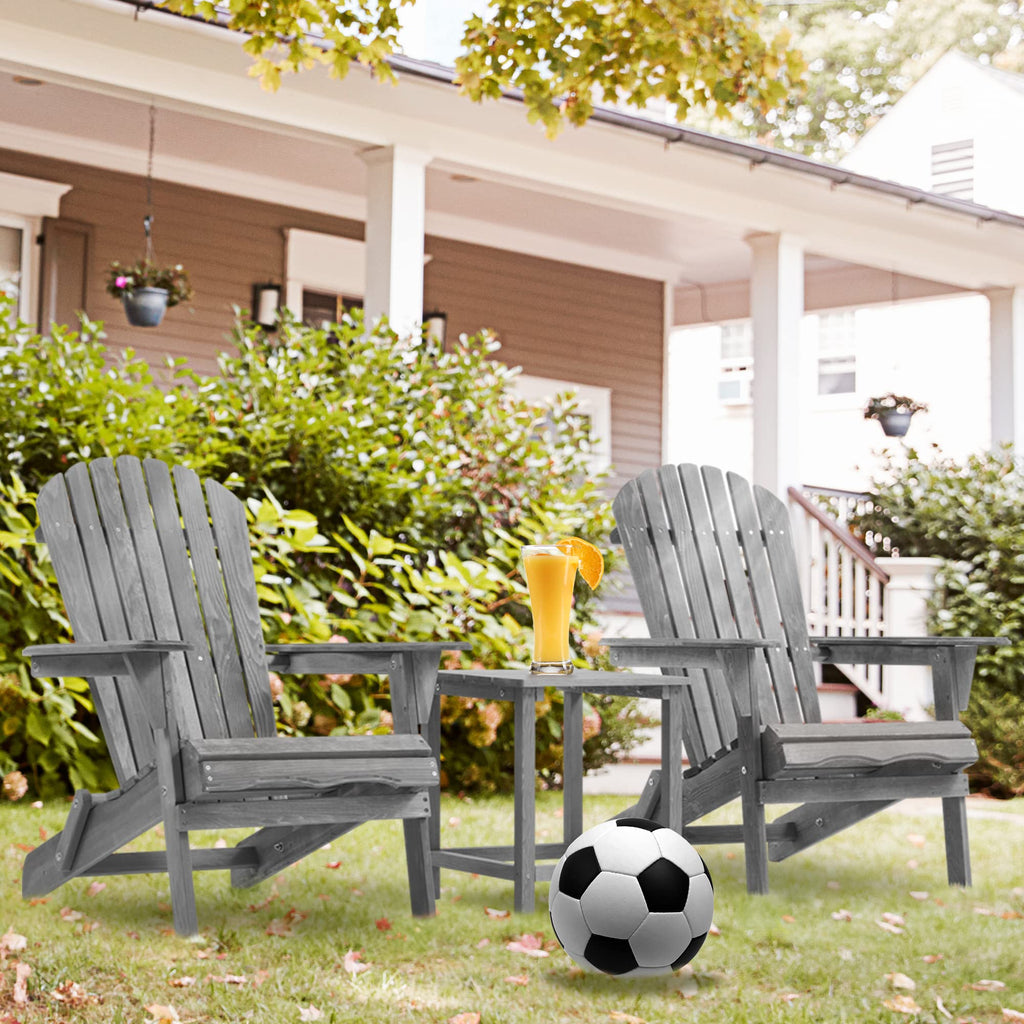 Wooden Folding Adirondack Chairs Set of 2 Solid Cedar U5000
