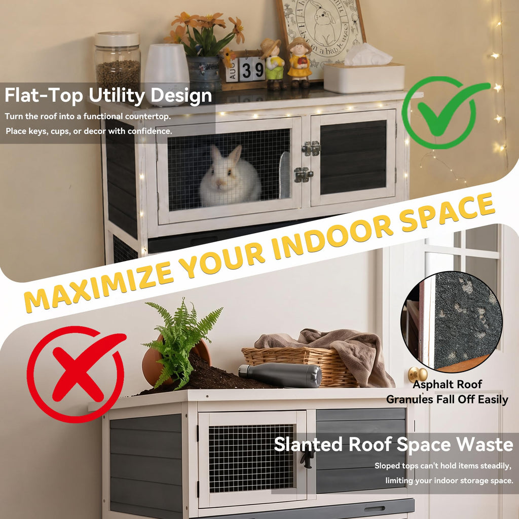 2-Story Indoor Rabbit Hutch with Wheels O324838