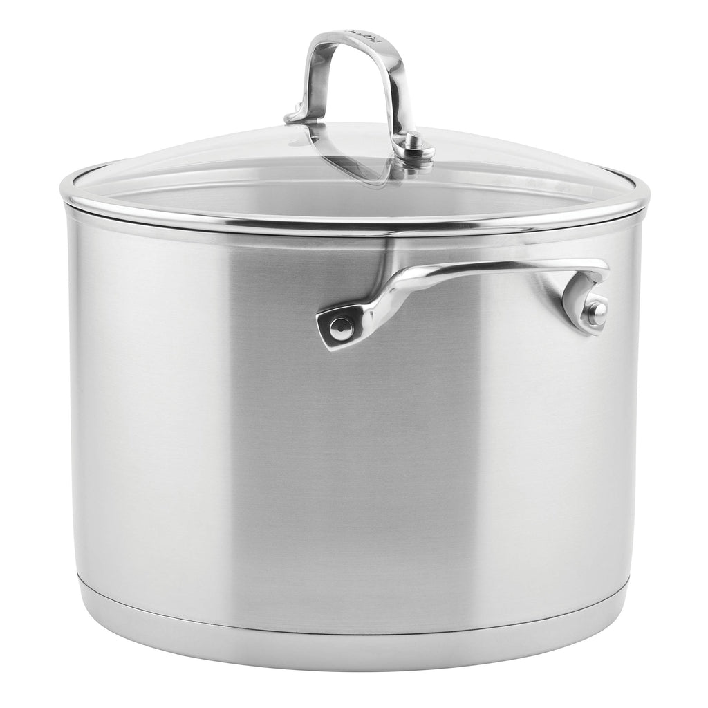 Stainless Steel 3-Ply Base Induction Stock Pot with Lid, 8-Quart L5840