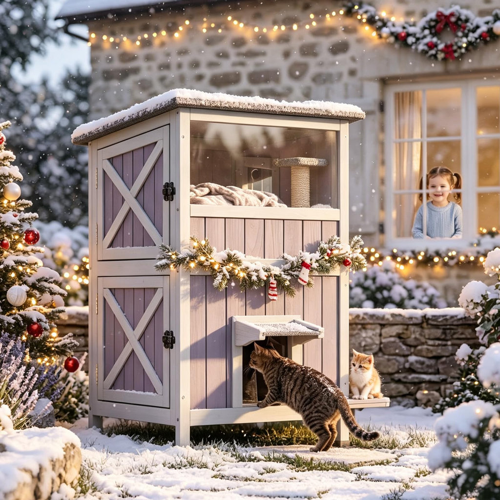 2-Story Heated Waterproof Cat House R745256