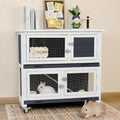 2-Story Indoor Rabbit Hutch with Wheels O324838