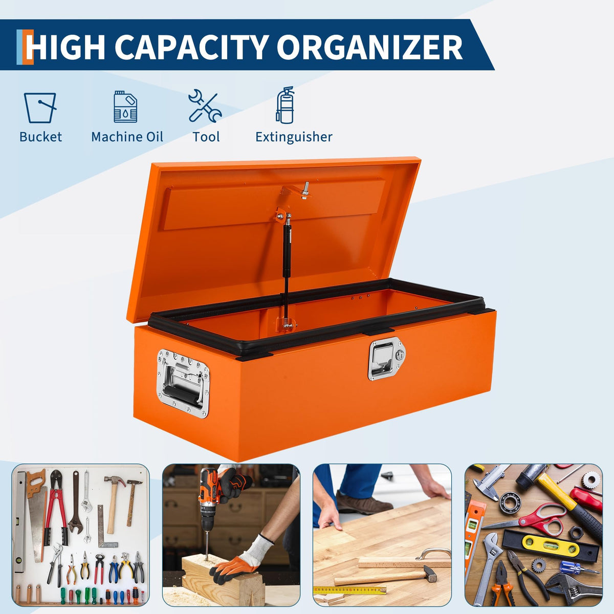 Heavy Duty Lockable Steel & Aluminum Truck Bed Tool Box T76991