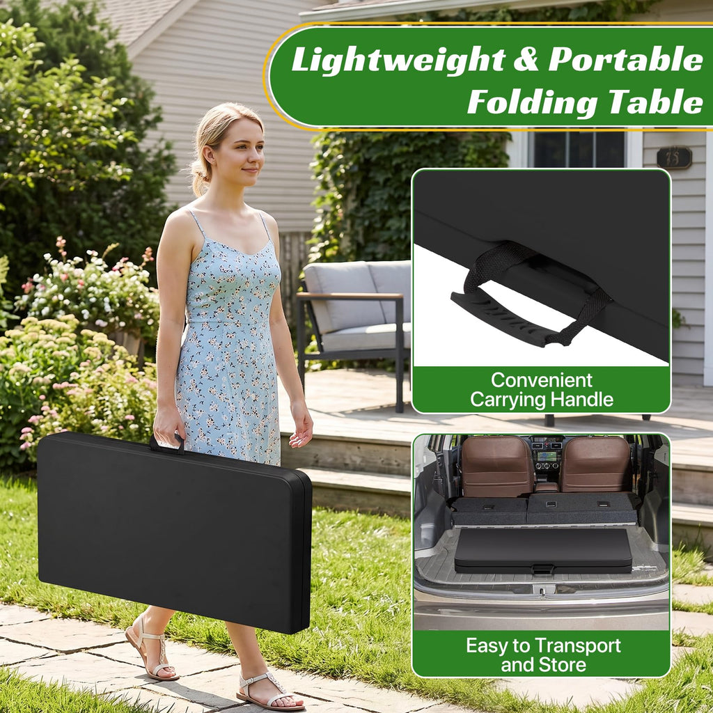 34" Square Folding Table, Black L283067