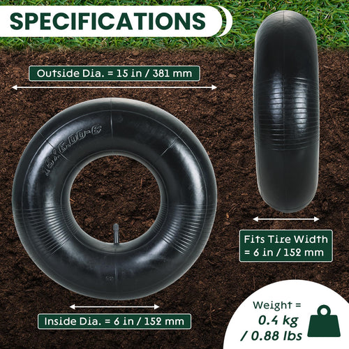 2 Pack 15 x 6.00-6" Inner Tubes with TR-13 Valve Stem A9317