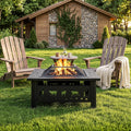32 Inch Black Wrought Iron Wood Burning Fire Pit D290764