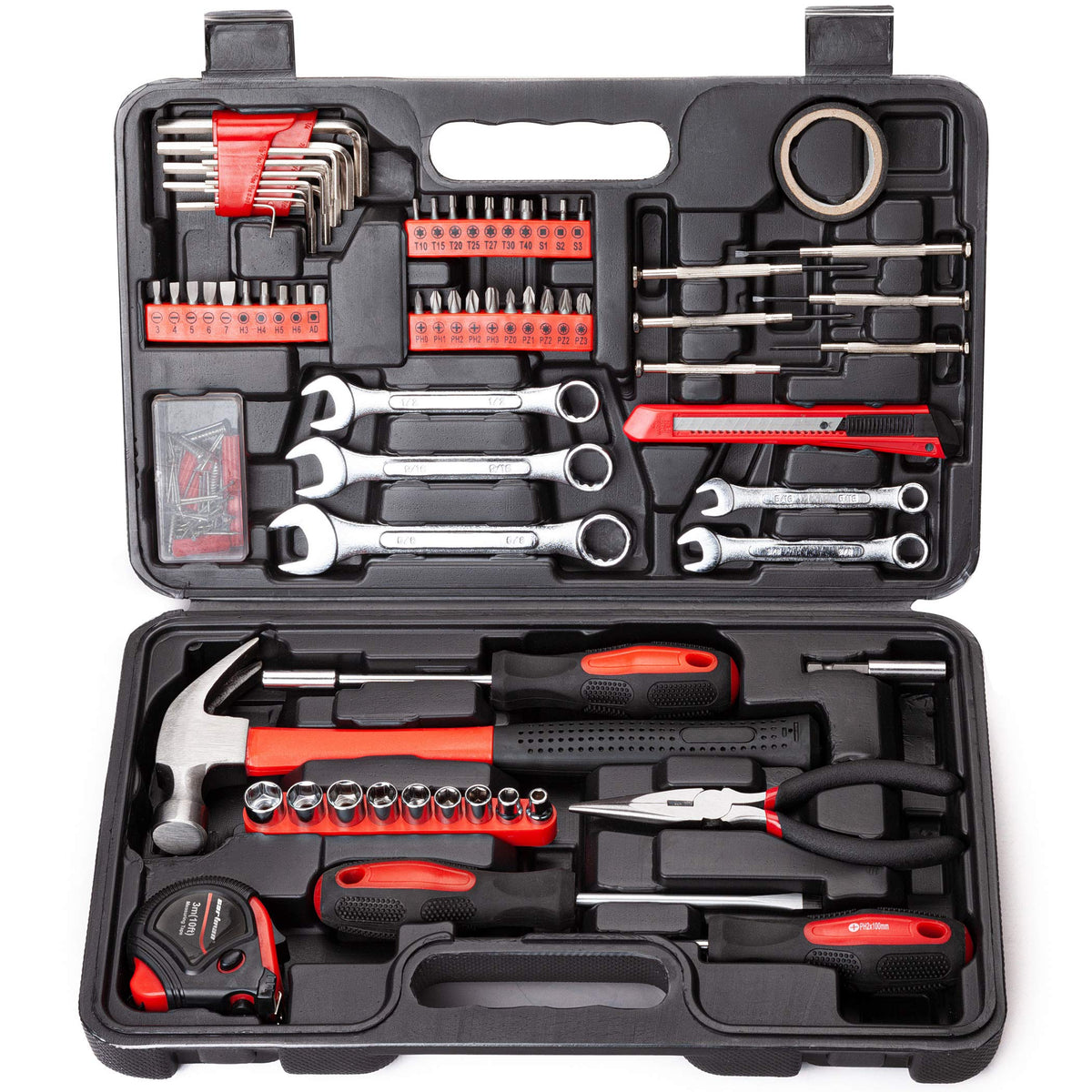 148-Piece Household Tool Set with Plastic Toolbox M143