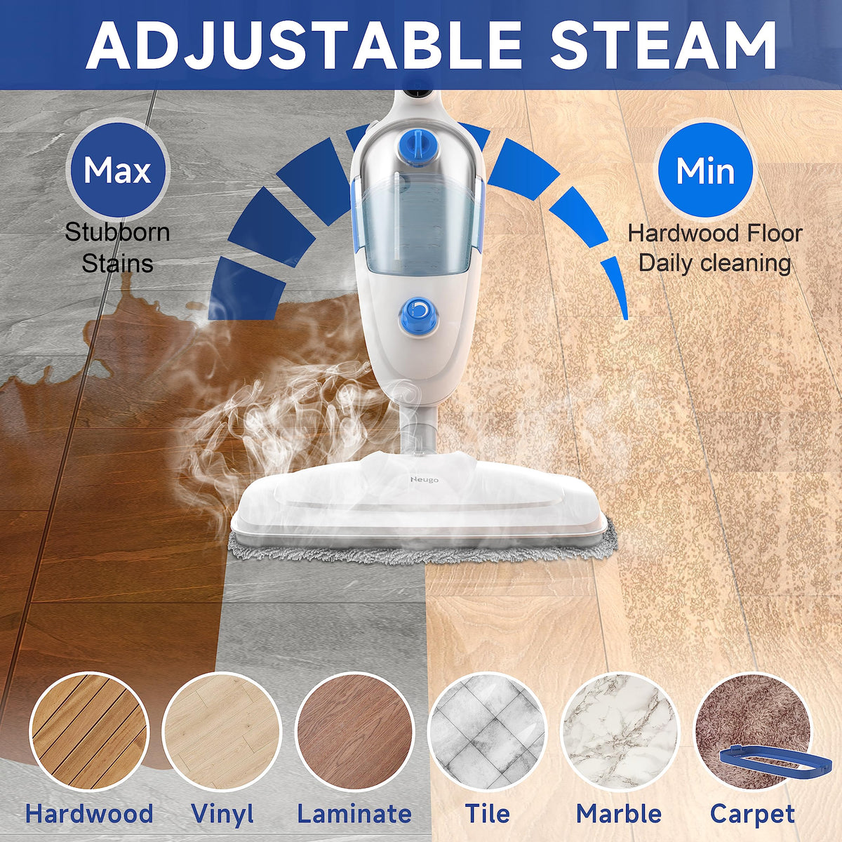10in1 Handheld Steam Mop with 2 pad L8097