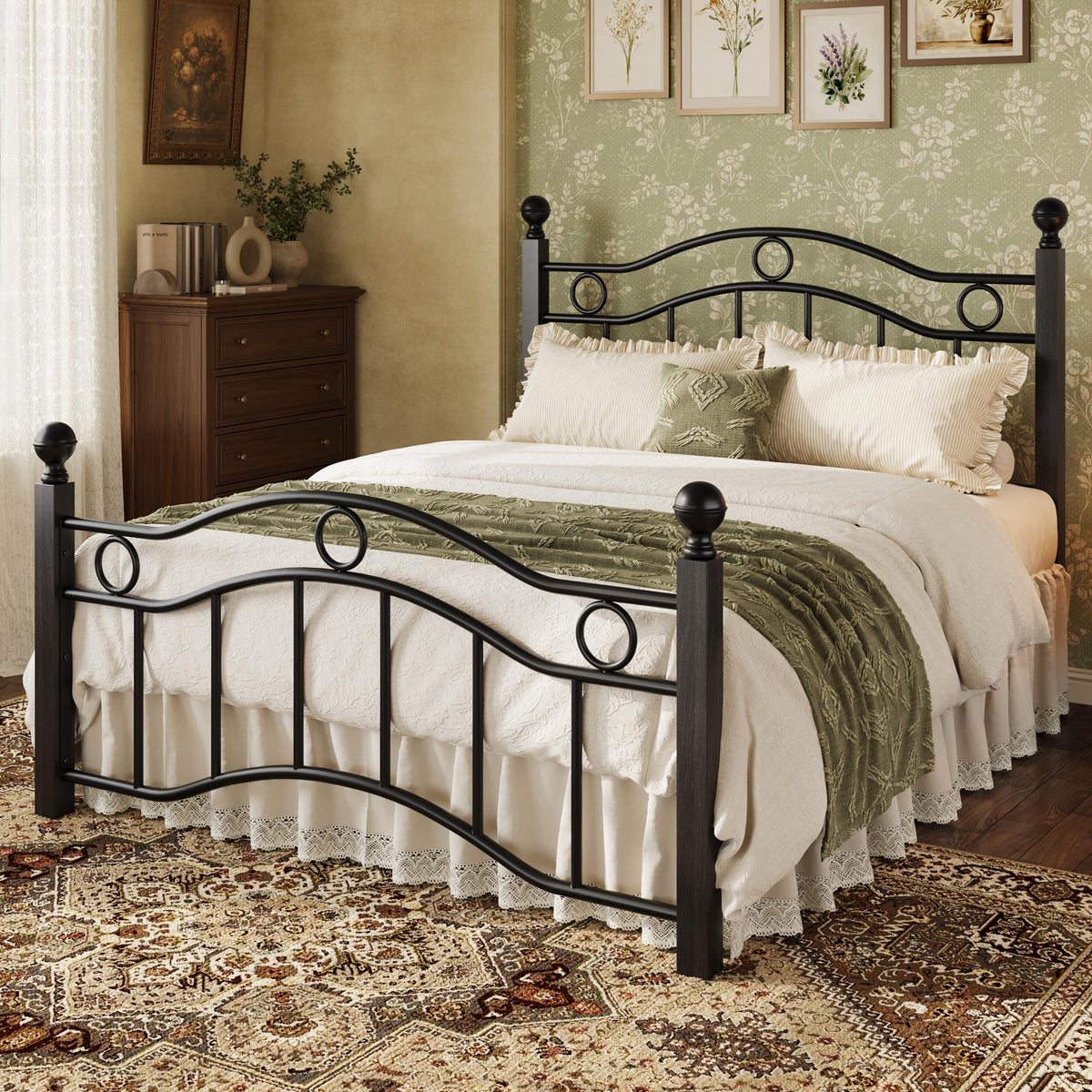 Full Size Black Metal Bed Frame Z721380
