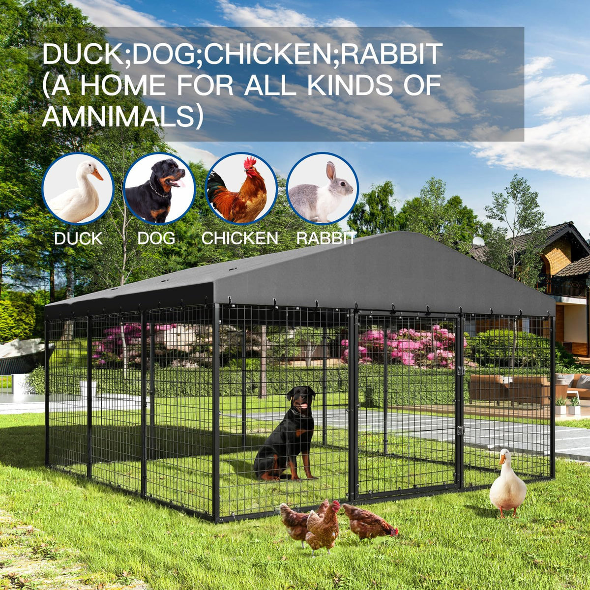 10 x 10 x 6 FT Outdoor Dog Kennel X114069